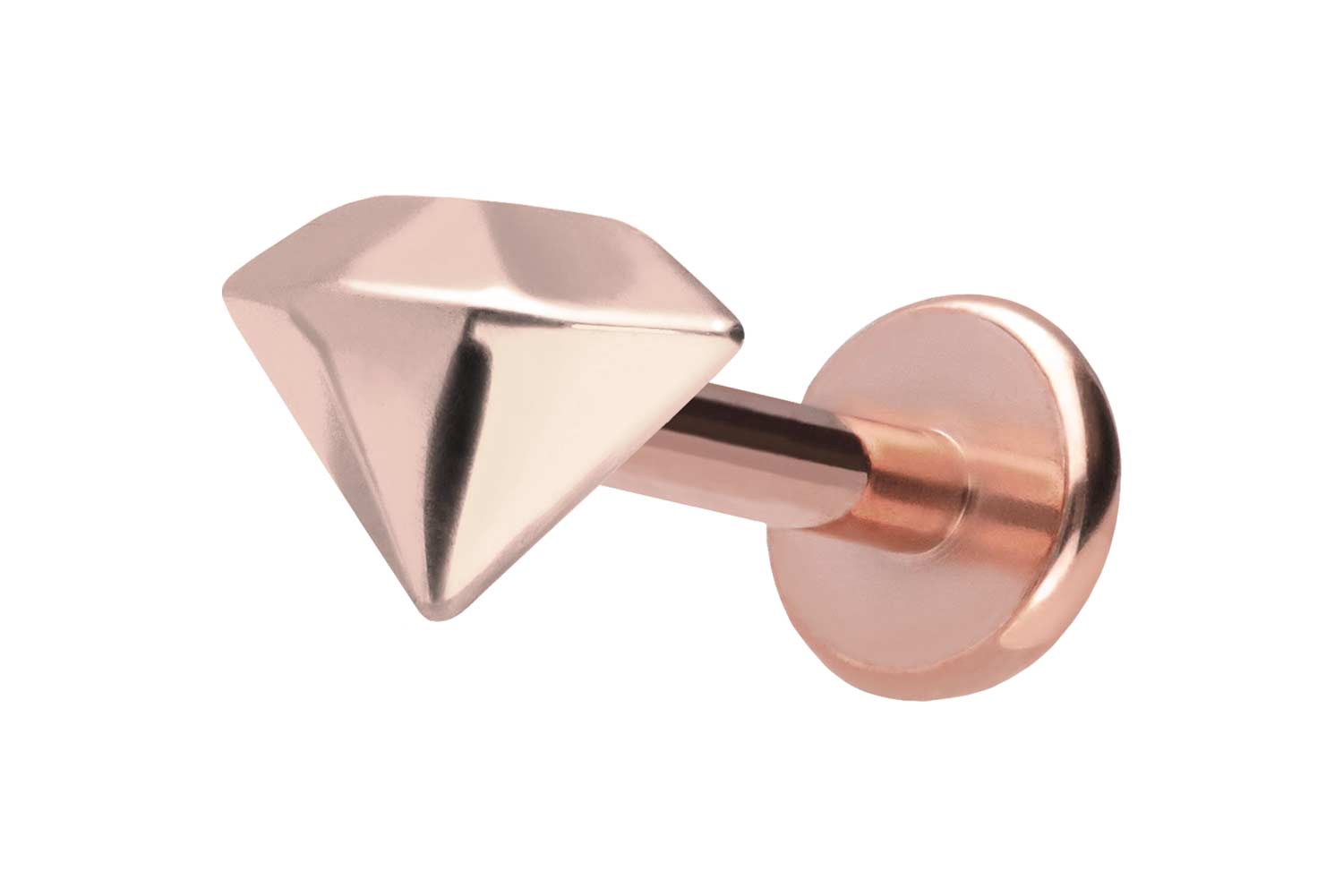 Titan Labret Piercing mit Push Fit DIAMANT